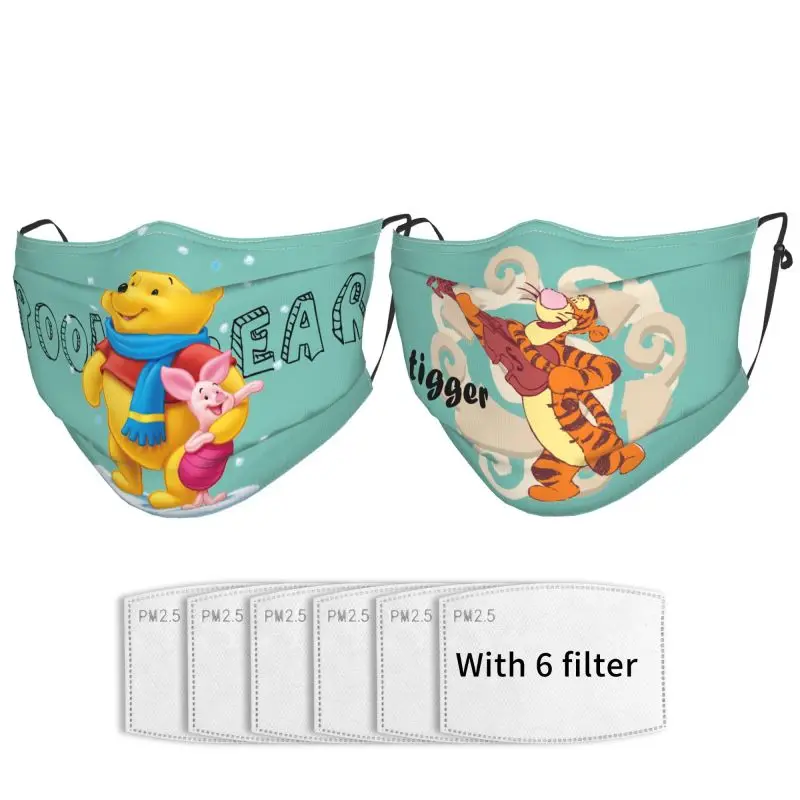 

Disney Cartoon Printing Adult Mask Outdoor Sports Protection Sunscreen Dust Masks Washable Adjustable Suitable Men Women 2PCS