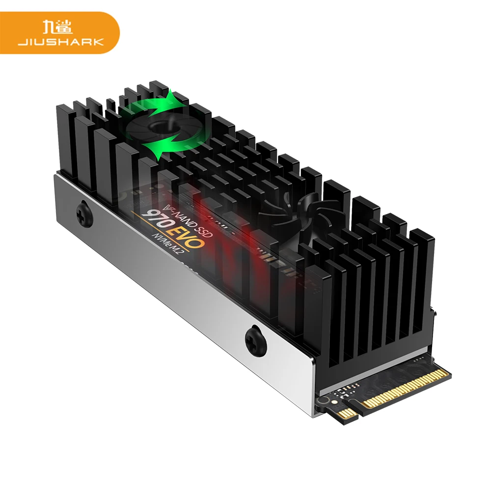 Радиатор для жесткого диска JIUSHARK M.2 2280 SATA двойной вентилятор Твердотельный