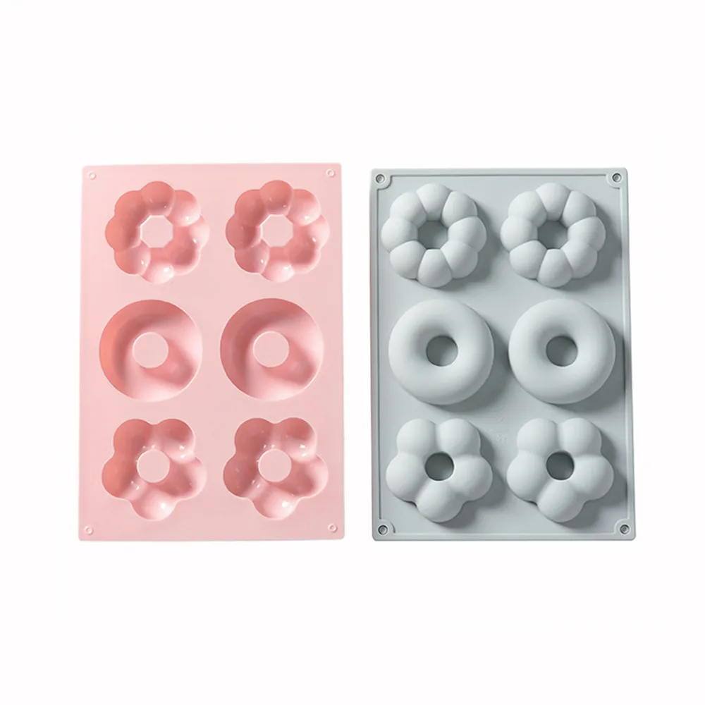 

6 Cell Silicone Cake Mold Kitchen Accessories Tools Different Pattern Donut Cold Soap Handmade DIY Baking Dessert Snack Mold