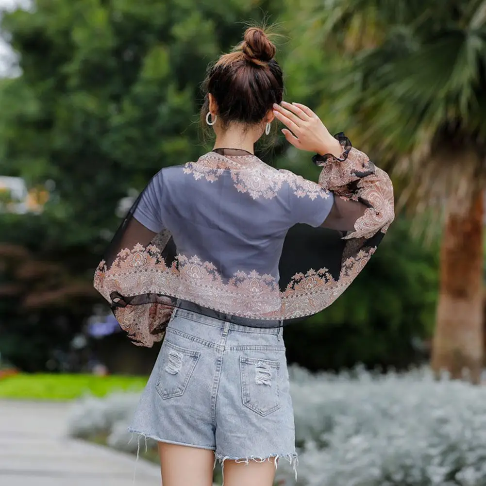 

Шифоновый солнцезащитный накладной воротник, шифоновая шаль с принтом кешью, шелковый шарф с защитой от солнца, для езды на свежем воздухе, весна-лето