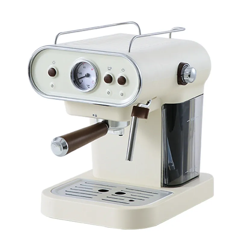 

15bar Italian Electric Coffee Machine Espresso Maker Retro Semi-Automatic Pump Type Cappuccino with Steam Milk Frother