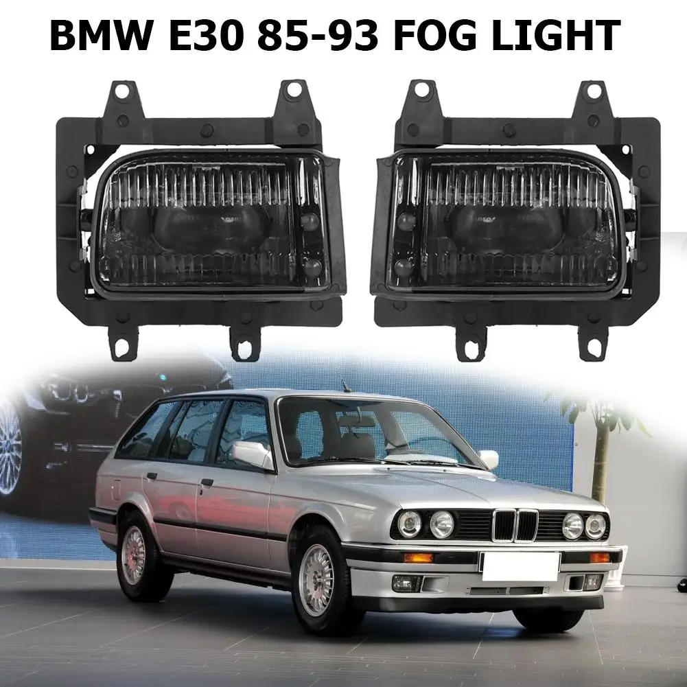 

1 Pair Front Bumper Fog Lights Fog Lamps with Bulbs Cover Replacement for E30 318i 1985-1993 Easy Install Car Accessories