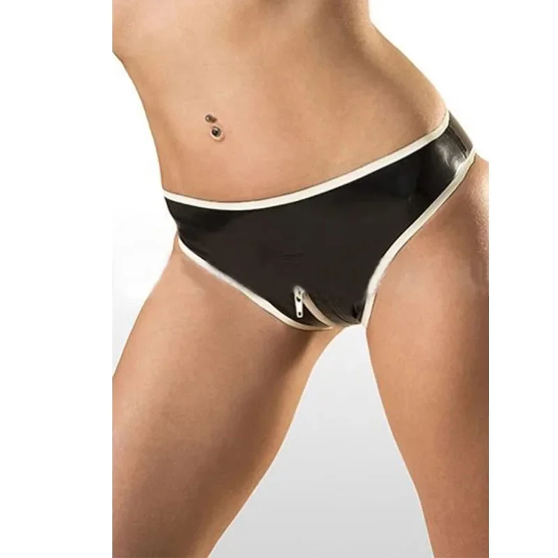 Латексные резиновые узкие шорты Фетиш Женское нижнее белье Трусики Трусы с