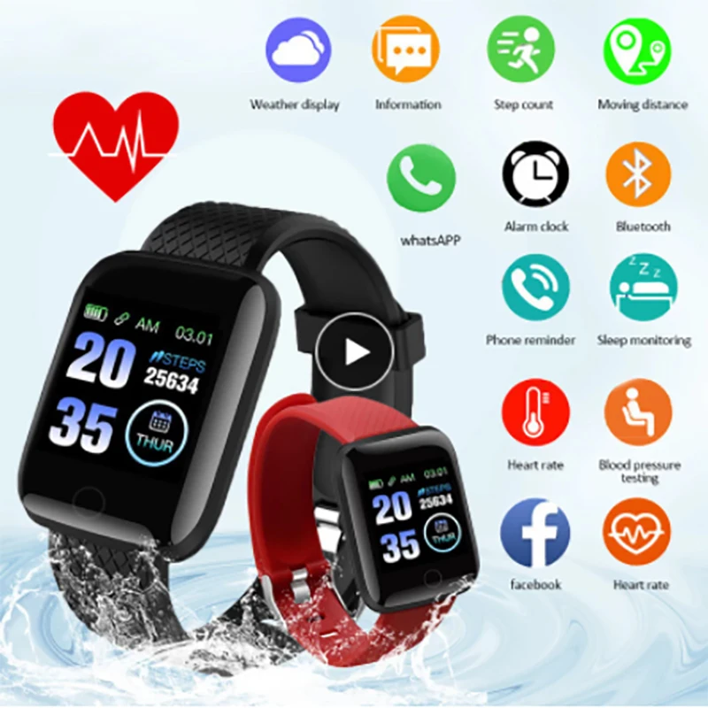 

D13 Women Sports Heart Rate Smart Watch 116 Plus Smart touch watch Wristband Watches Smart Band Men Waterproof Smartwatch 2023