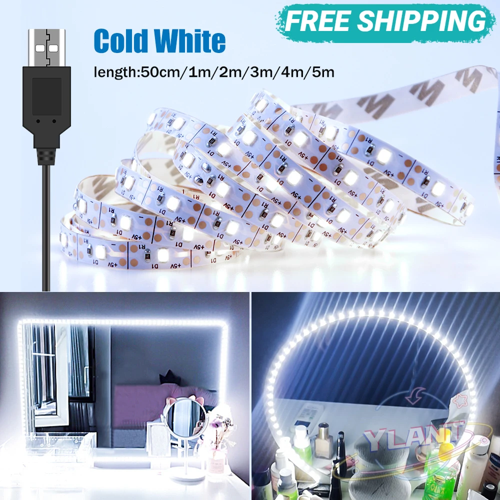 

Световая лента для зеркала для макияжа, 5 м, USB 5 В