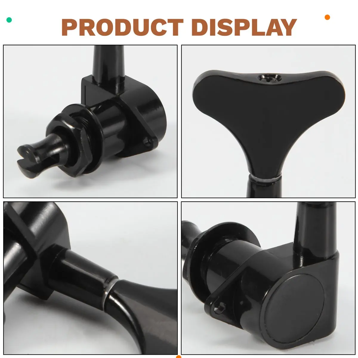 Фото Комплект из 4 (2R2L) герметичных колков для бас-гитар Blacksale, черные, для Precision Bass и Jazz Bass №2