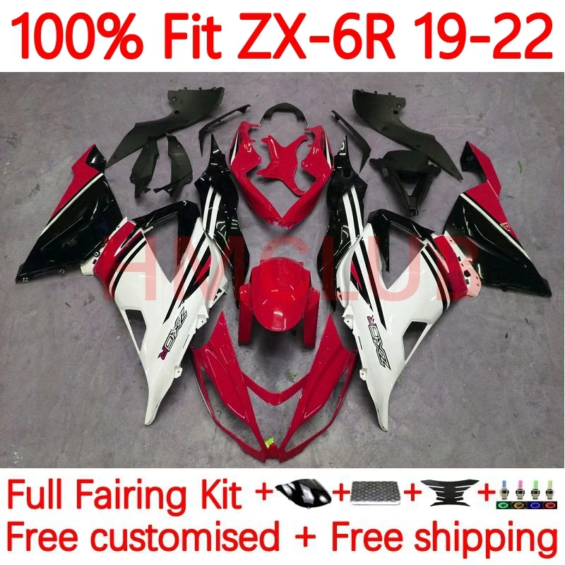 Инъекция для KAWASAKI NINJA ZX-6R ZX636 ZX 6R 636 600CC ZX6R 2019 2020 2021 Φ 19 20 21 22 обтекатель 59No. 2022 красный черный