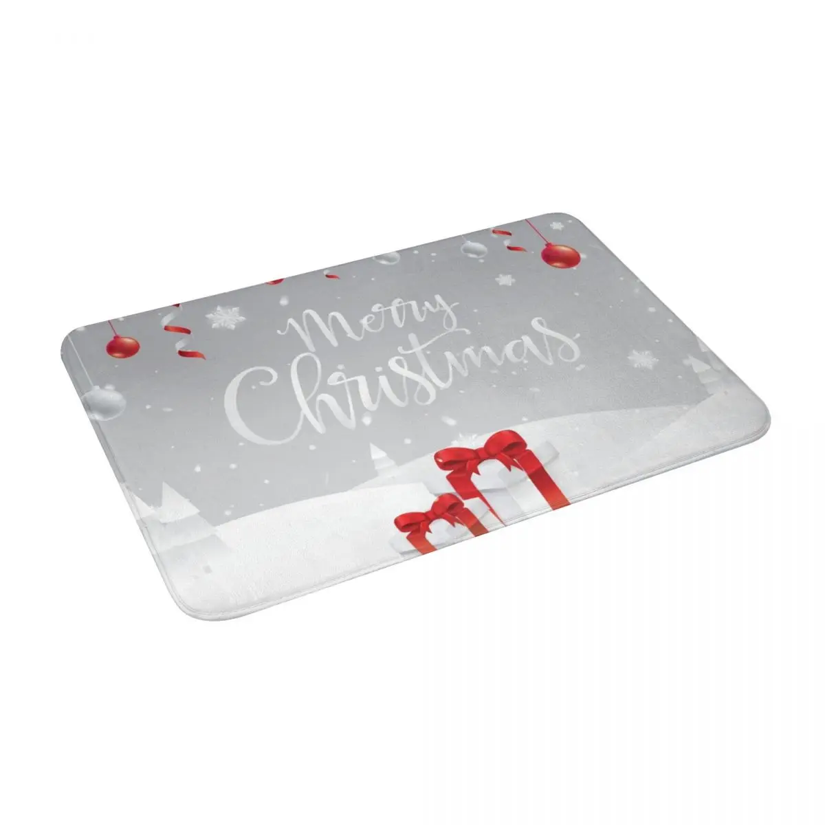

Merry Christmas Snowing On S Bath Door Floor Mat Antislip Rug Carpet Entrance LivingRoom Home Kitchen Removal Polyester Bathroom