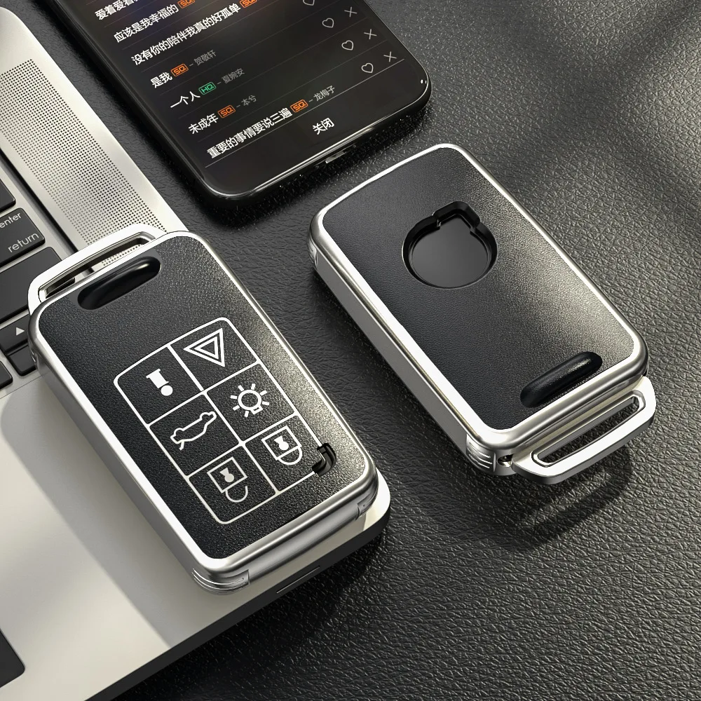 

5 6 Button Premium Leather Car Remote Key Fob Cover Case Holder Shell Protector for Volvo XC60 V60 S60 XC70 V40 Key Accessories