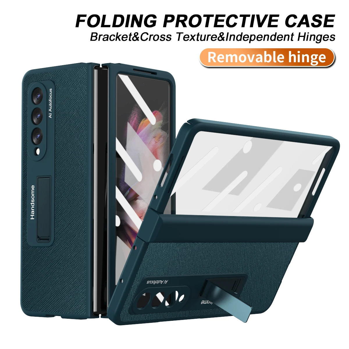 

Hinge Soft Coverage Full Body Case for Samsung Galaxy Z Fold 3 2 W21 W22 5G with Front Screen Glass Armor Anti-Knock Slim Cover