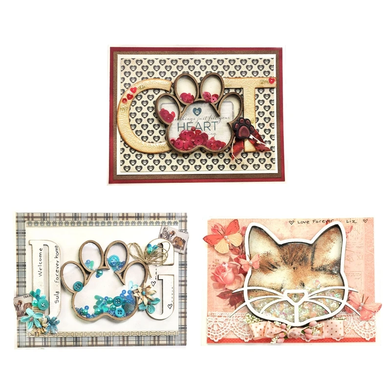 

Вырубные штампы в виде когтей собаки, альбом для рукоделия, поздравительные открытки, тиснение, Декор, рукоделие