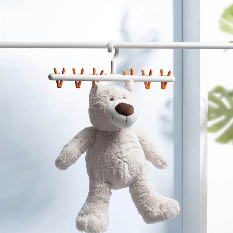 

Multi-functional Plastic Clothes Dryer Hanger Clothes Dryer Windproof Socks Underwear Drying Rack Home Storage Organize Rack