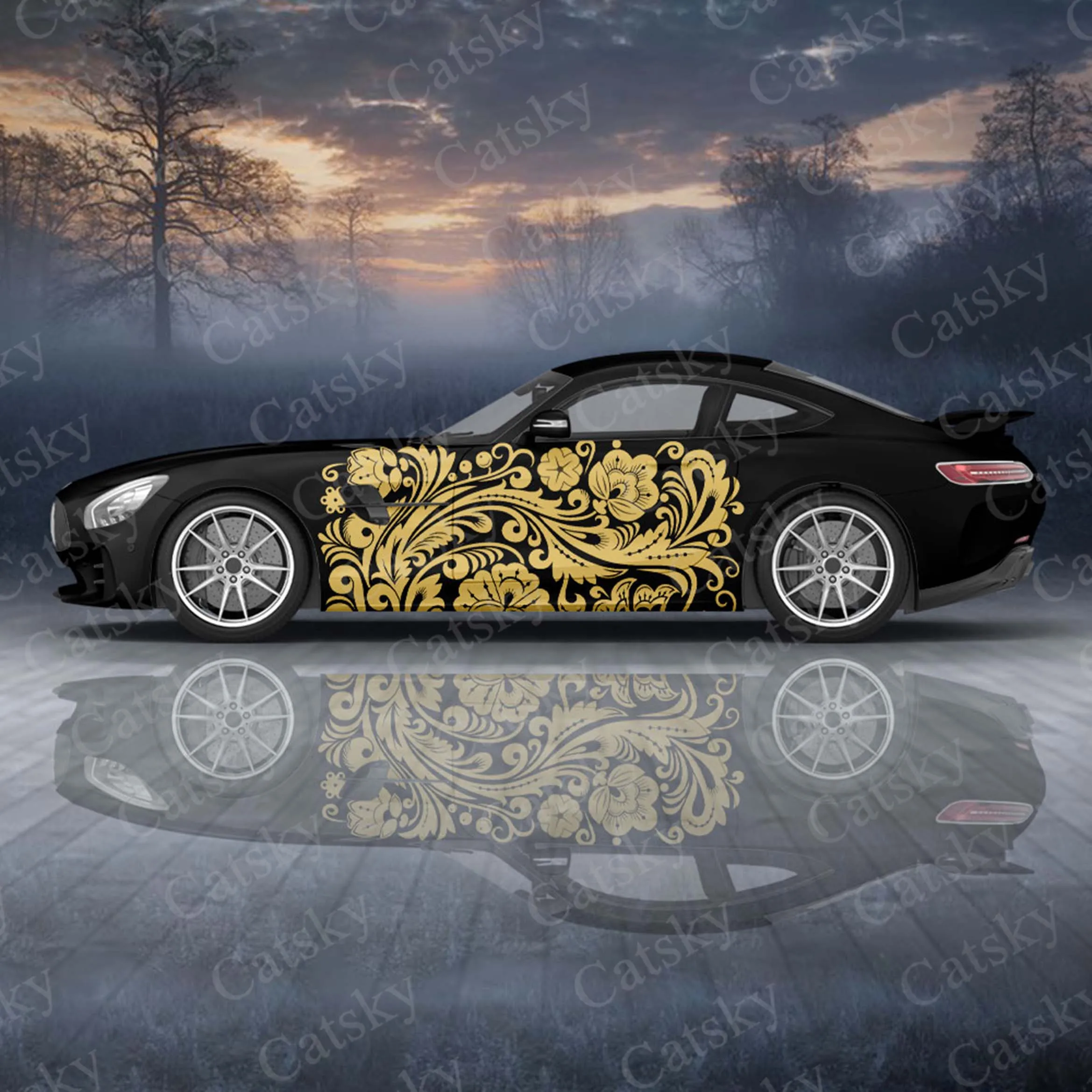 

Flower Print 2pcs/Set Car Sticker for Universal Large Car Sticker for Univers, Car Stickers on The Left and Right Sidesal