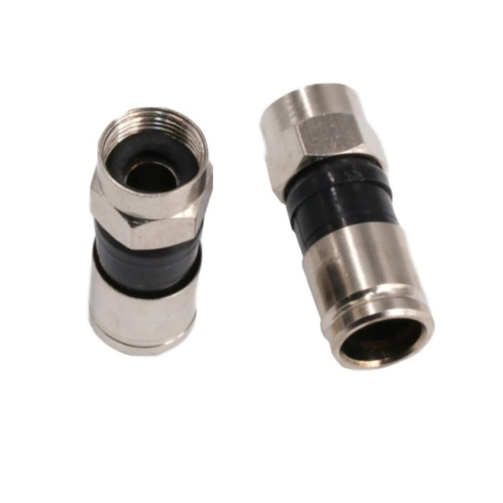 

10 Pcs 75-5 RG6 F Type Compression Snap Seal Plug Connector
