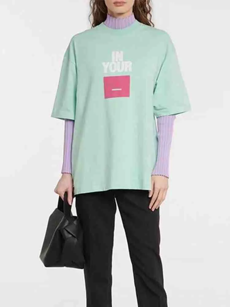 

2022 Spring and Summer New Square Smiley Letter T-shirt Casual Men and Women Short-sleeved