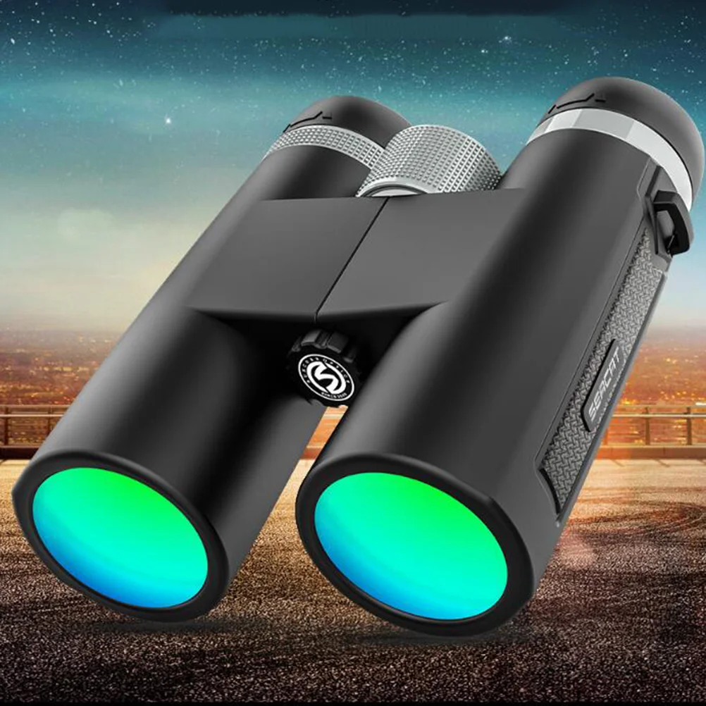 

12x42 Black Binoculars Telescope Low Light Night Vision Outdoor Portable Binocular High Power Telescope for Metal Hand