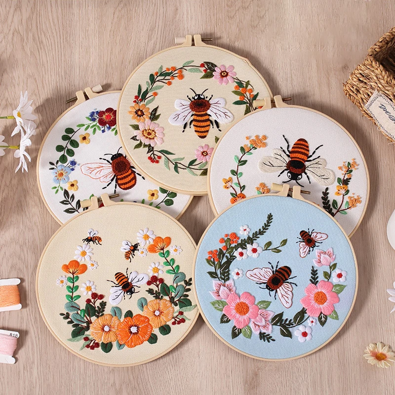 Kit Cross Stitch Set Starter Kit Needlework Hoop Pattern Printed Sewing Art Gift Decor Wholesale