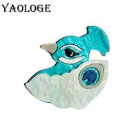 yaologe acrylic peacock brooches for women fashion cartoon animal easy match party casual brooch pin gifts wholesale