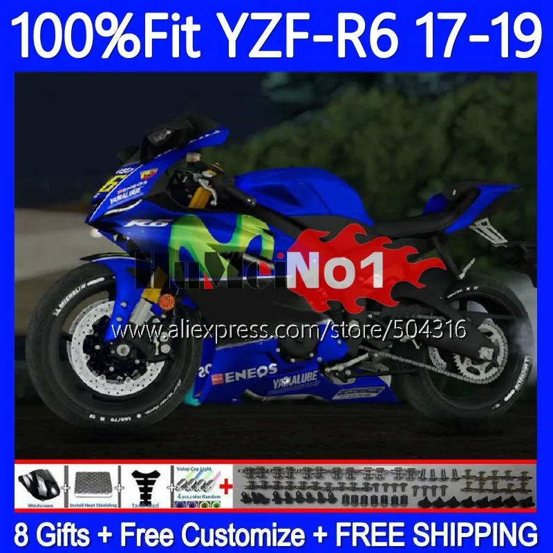

OEM Body For YAMAHA YZF R6 600 R 6 CC YZF600 YZFR6 17 18 19 157MC.30 YZF-R6 YZF-600 2017 2018 2019 Injection Fairing blue metal