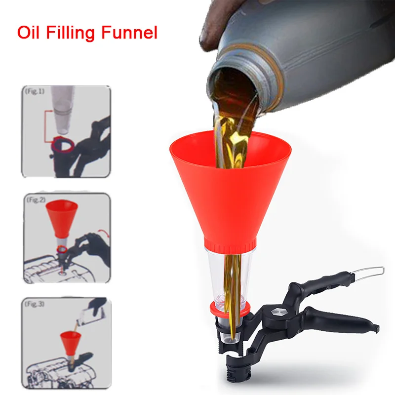 

Car Engine Oil Filling Funnel Tool Adjustable Auto Motorcycle Quick Gasoline Oil Refueling Filling Equipment Kit Accessories