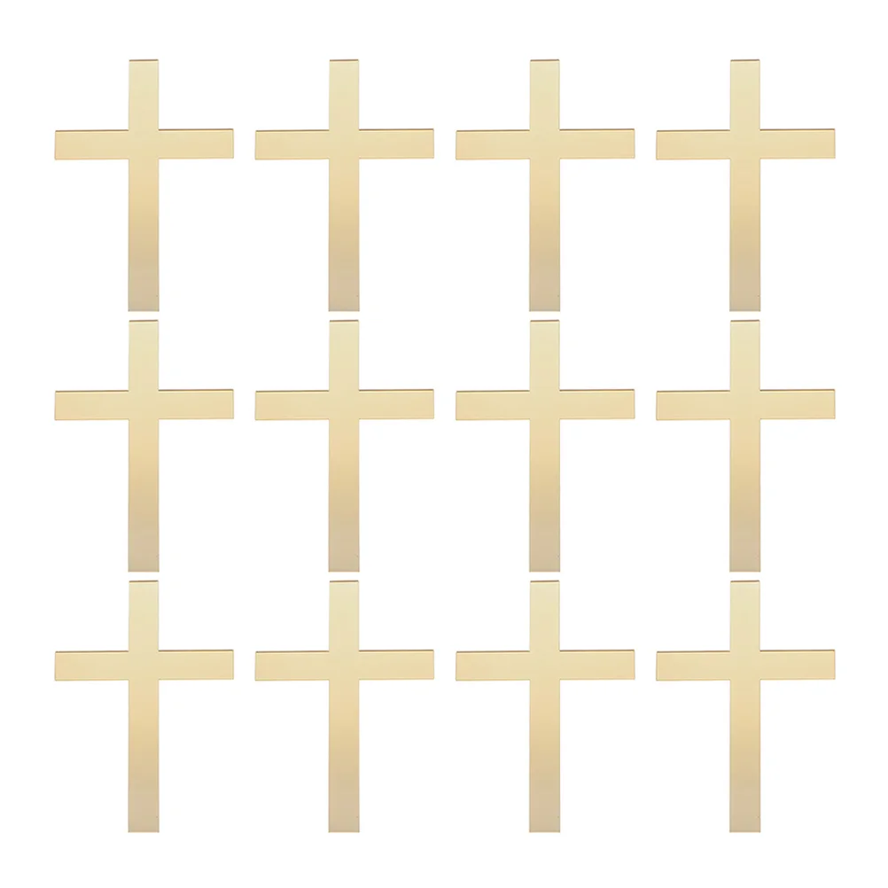 

12 Pcs Cross Cake Topper Jesus Baptism Backdrop Acrylic Hat Baby First Communion