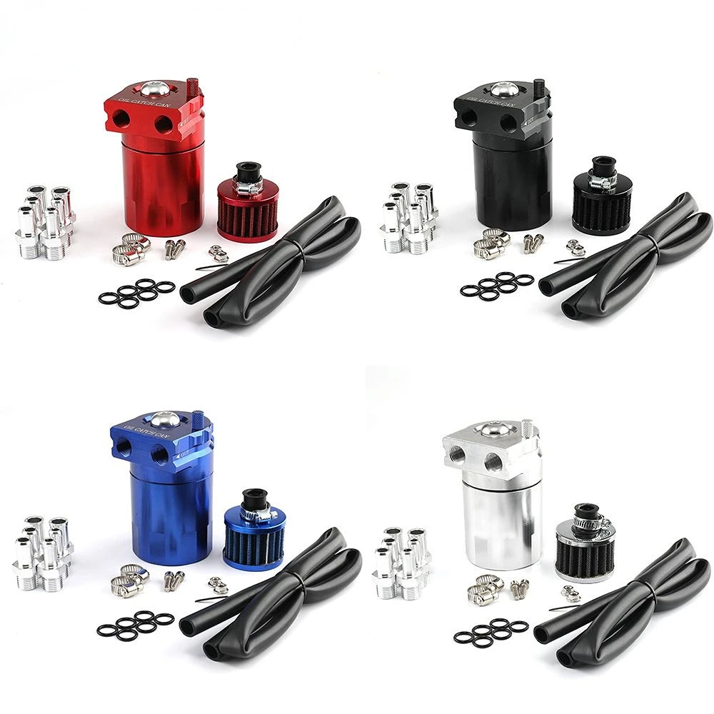 

Universal Baffled Aluminum Oil Catch Can Reservoir Tank Oil Tank With Breather Filter OCC-1020A