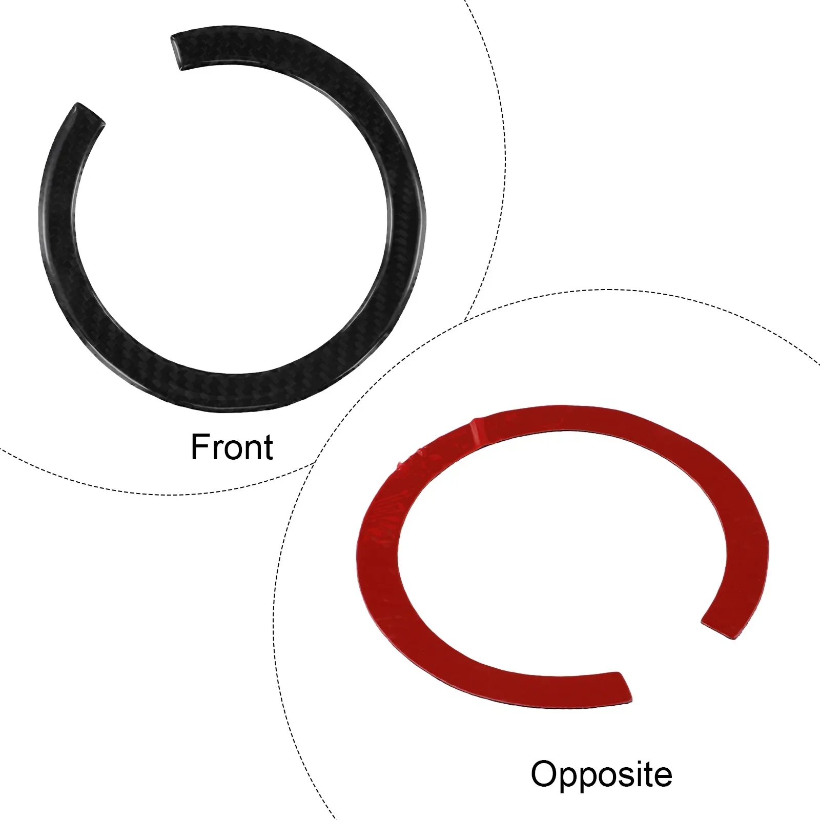 Углеродное волокно-крышка рулевого колеса кольцевая крышка внутренние молдинги