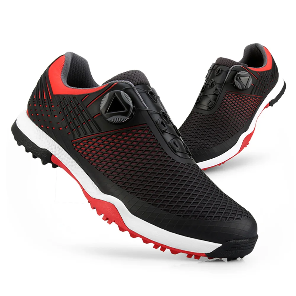PGM Men Golf Shoes Spikeless Waterproof Breathable Quick Lacing Casual Sneakers Outdoor Walk Sports Anti-Slip Golf Shoes XZ112