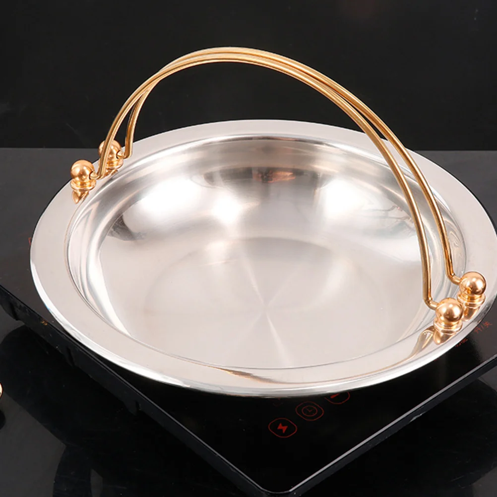 

Japanese Sukiyaki Frying Pot Camping Stainless Steel Metal Pots Hot Cooker Cooking Utensils Wok