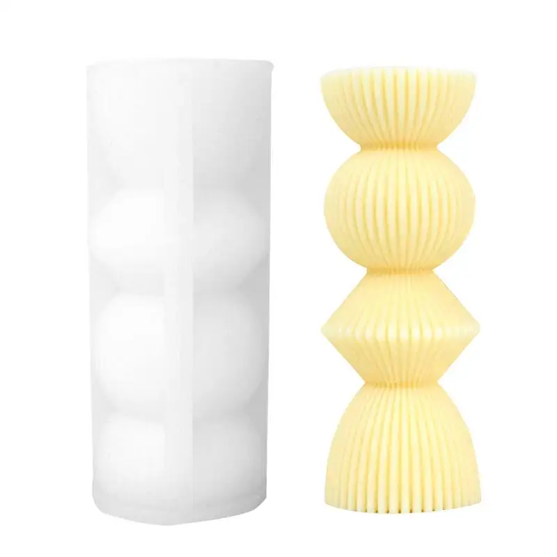 

Pillar Candle Mold striped cylindrical candle mold Roman column candle silicone mold Epoxy Resin Unique 3dimensional Candle Mold
