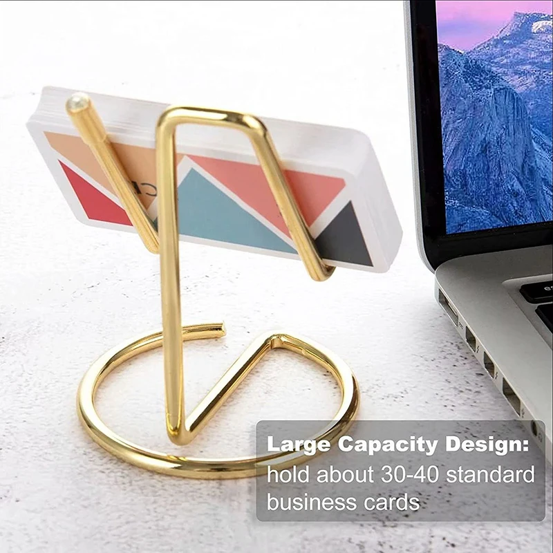 1pcs golden desk phone holder metal business card holders phone rack office supplies desk display stand desk accessories free global shipping