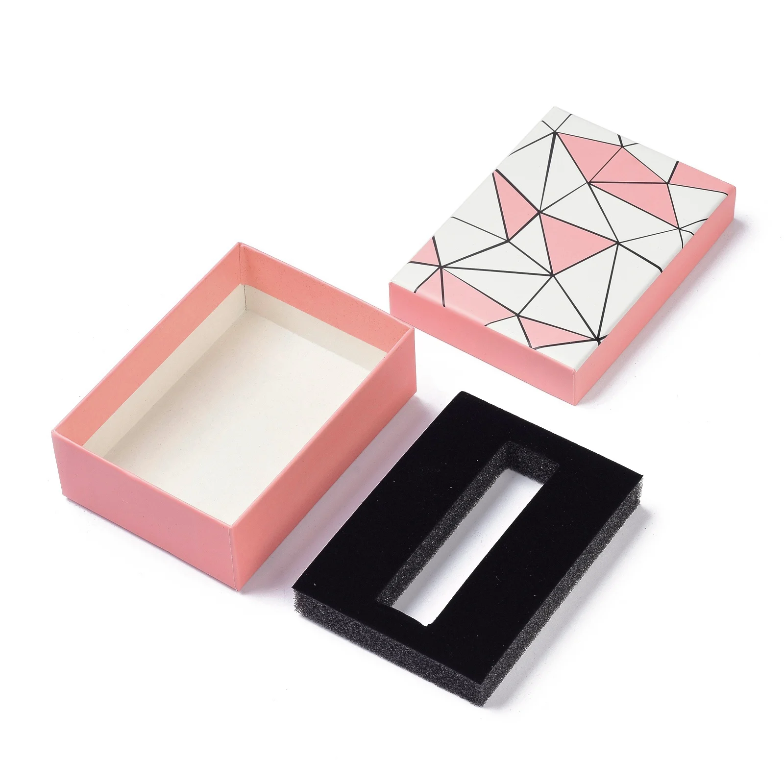 20pcs Rectangle Paper Box Diamond Plaid Pattern with Raffia/Sponge for Lipstick Storage Birthday Valentines Gift DIY Packaging