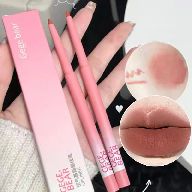 

Matte Lip Liner Pencil Outline Lip Shape Lipstick Pen Waterproof Long Lasting Non-stick Cup Smooth Velvet Lipliner Pen Cosmetics