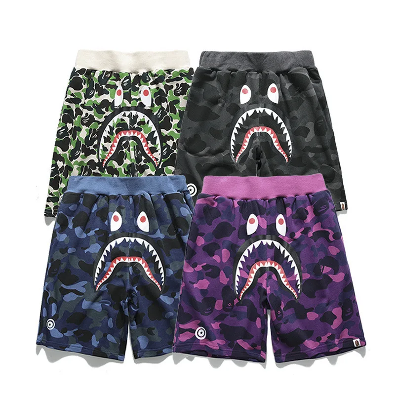 

Camouflage Animal Teeth Print Men's Teen Trend Personality Shorts