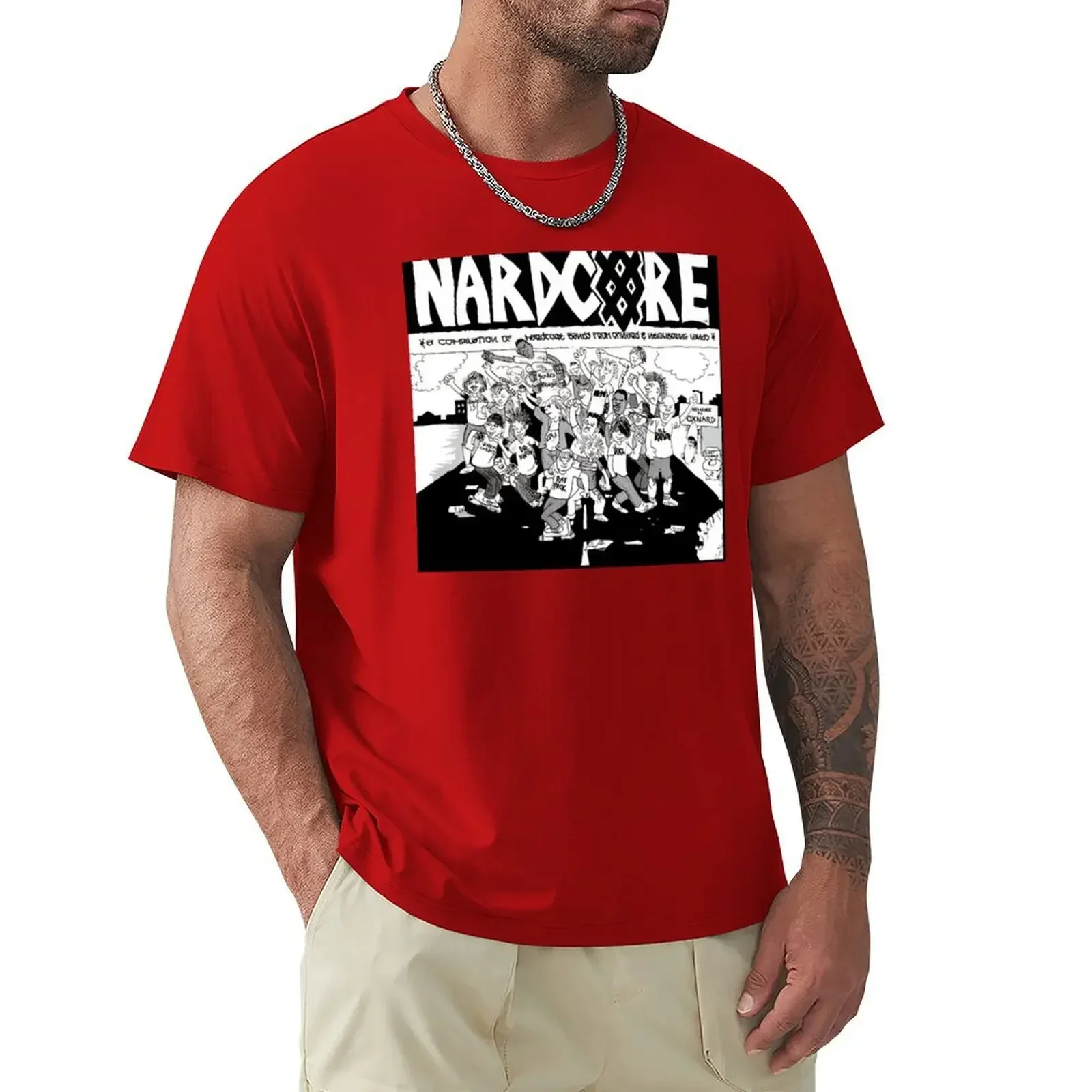 Корейская мода для мальчика графика мужские белые футболки Nardcore Новое