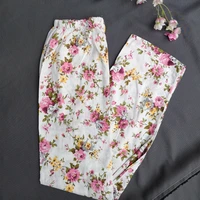 fdfklak spring summer new pajamas pants floral printing sleep bottoms femme 100 cotton loose home trousers lounge wear