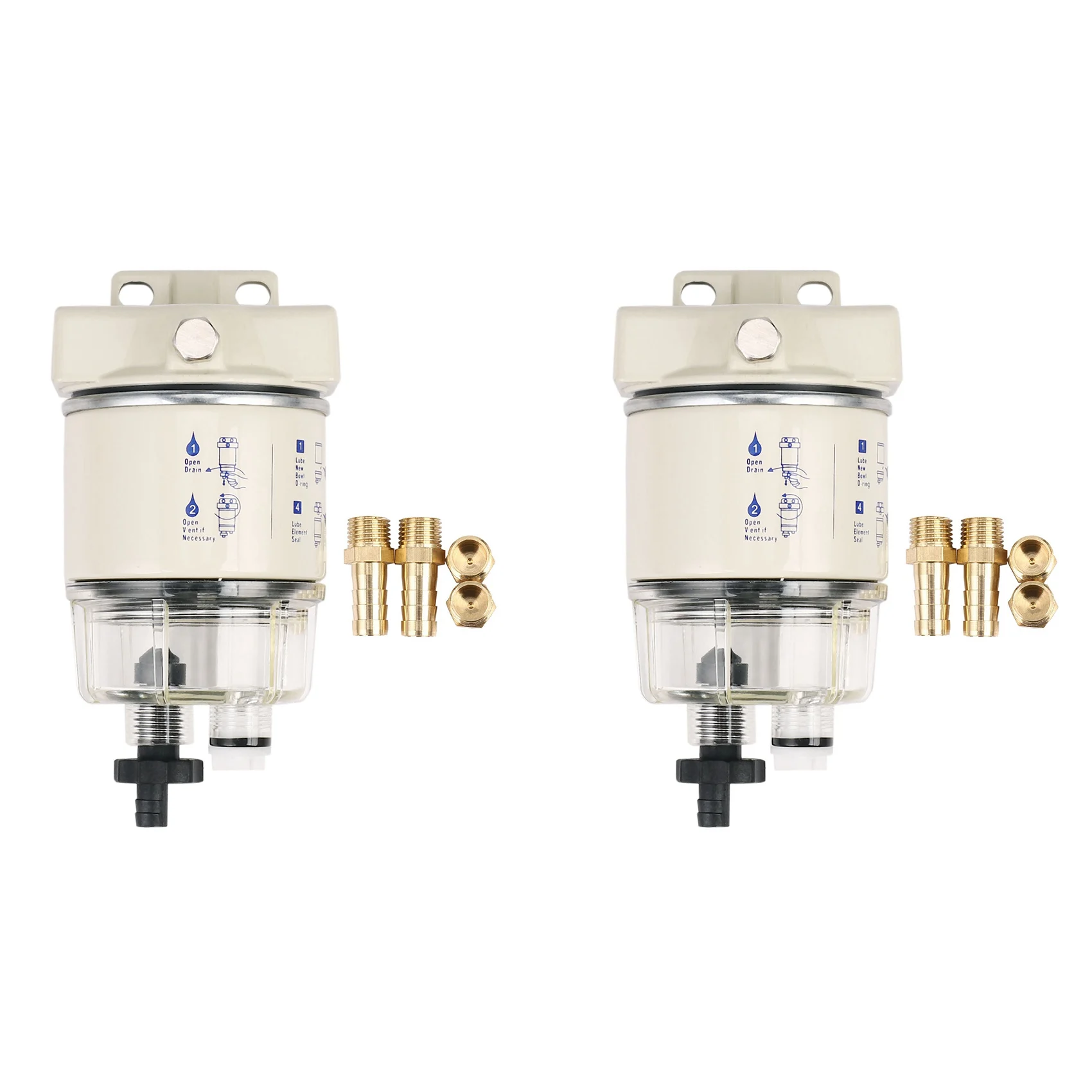 Фото 2X R12T Морской топливный фильтр-водоотделитель для дизельных двигателей, аналог Racor 140R 120AT S3240 NPT ZG1/4-19, комбинированный автомобильный фильтр №3