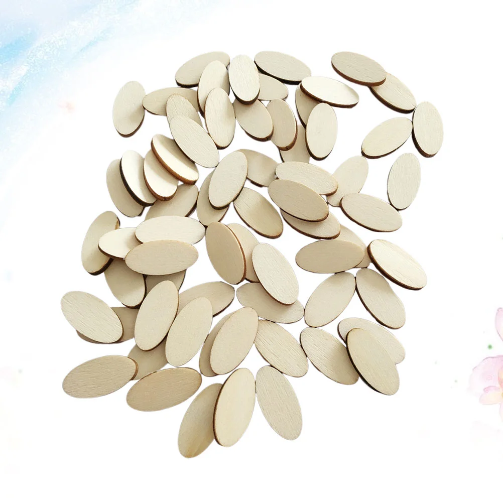 

200 Pcs Wedding Decoration Wooden Pieces Oval Cutouts DIY Crafts Decorate 2.3X1.2cm Ornaments