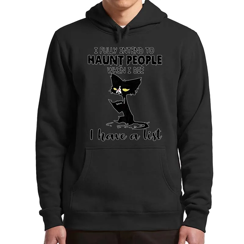 Толстовка с надписью Cat I Fully To With People Die смешные шутки пуловер для мужчин и женщин