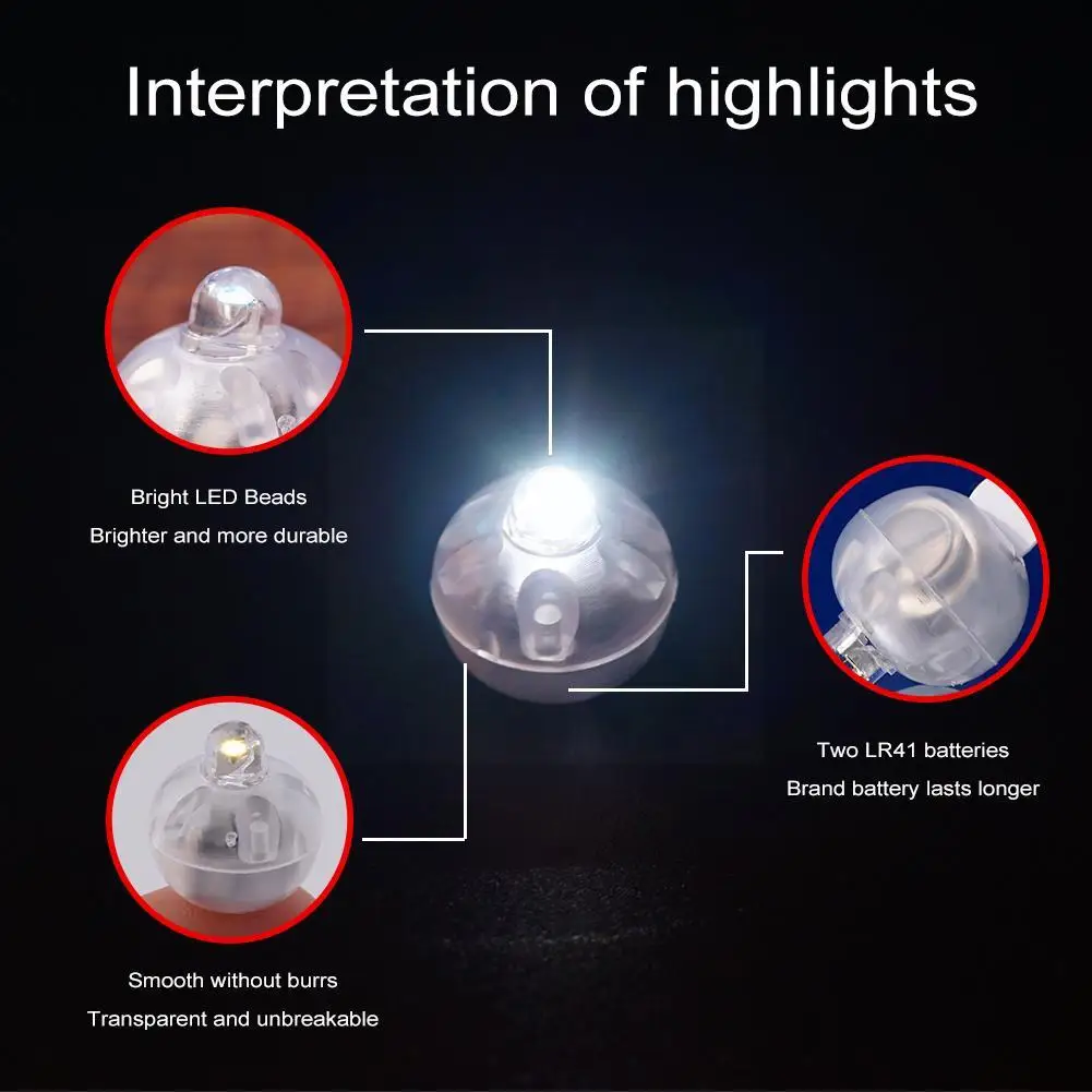 

1PC LED Small Ball Flashing Light Balloon Light Flashing Ball Luminous Party Light Wedding Decoration Color Bar G9F7