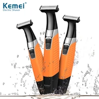 kemei km 1910 electric shaver usb cordless razor beard trimmer mens trimmer with single blade hair trimmer facial treatment 45d