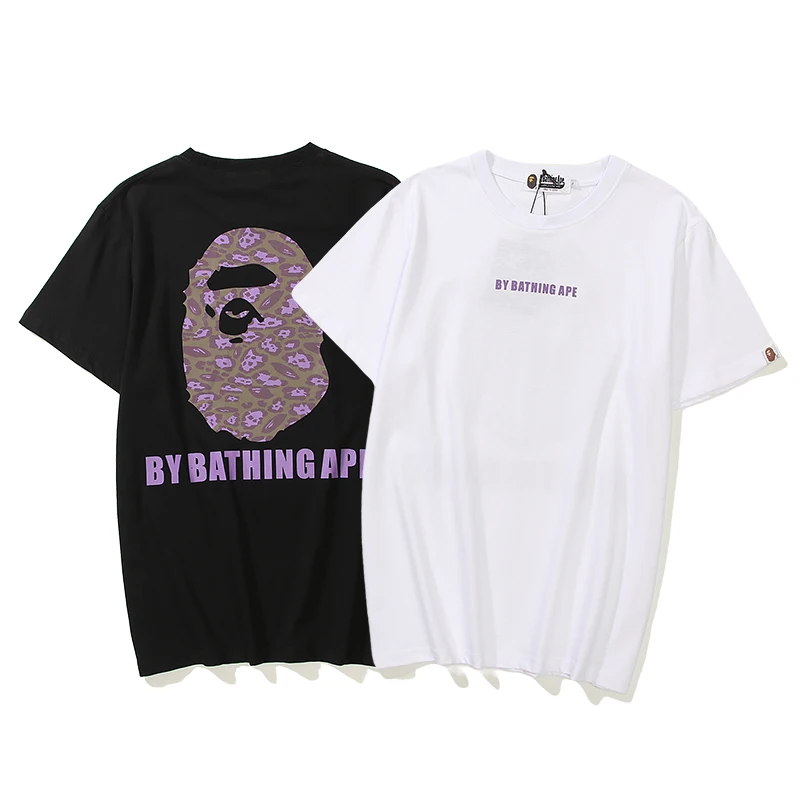 

Модная хлопковая футболка BAPE с коротким рукавом в японском стиле, коллекция 2022 года, высококачественная повседневная футболка с коротким р...