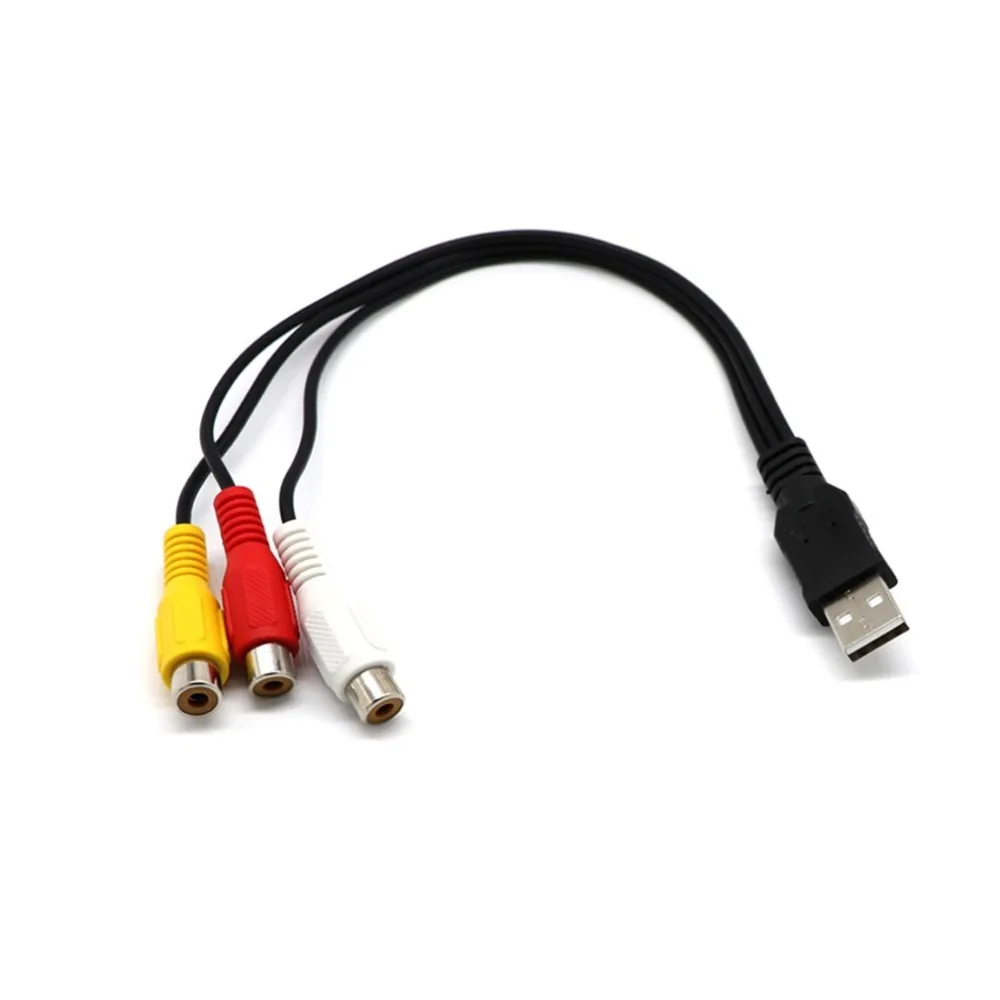 

Переходник со штекера USB на гнездо 3 RCA аудио преобразователь видео AV A/V кабель USB на RCA кабель для HD TV провод шнур