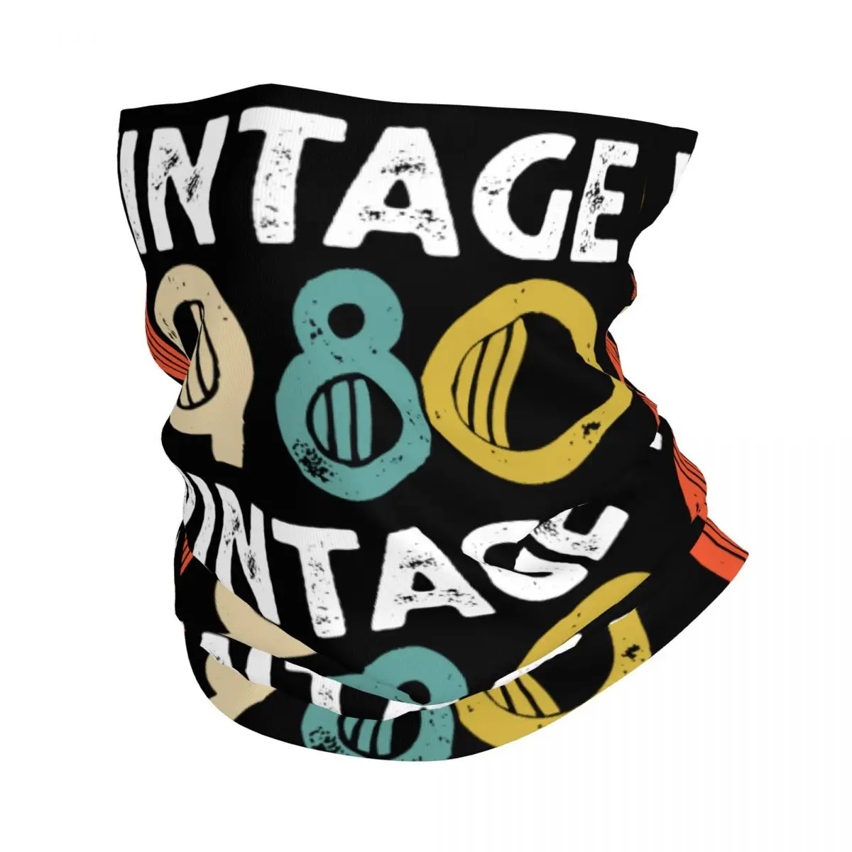 

Vintage 1980 Birthday Bandana Neck Cover Printed awesome born in 1980 life Wrap Scarf Warm Headband Cycling for Men Women Adult