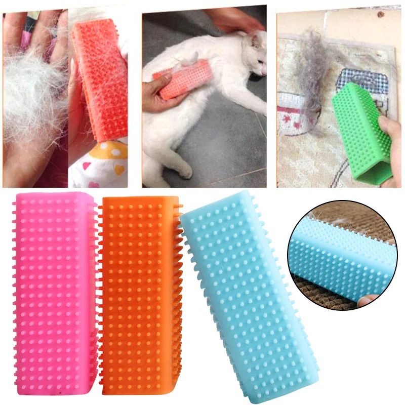 

Wool Dog Bath Comb Dog BrushMassager For Cats Clean Hair Removal Brush Sticky Depilation Soft Silicone Pet Cleaner Supplies