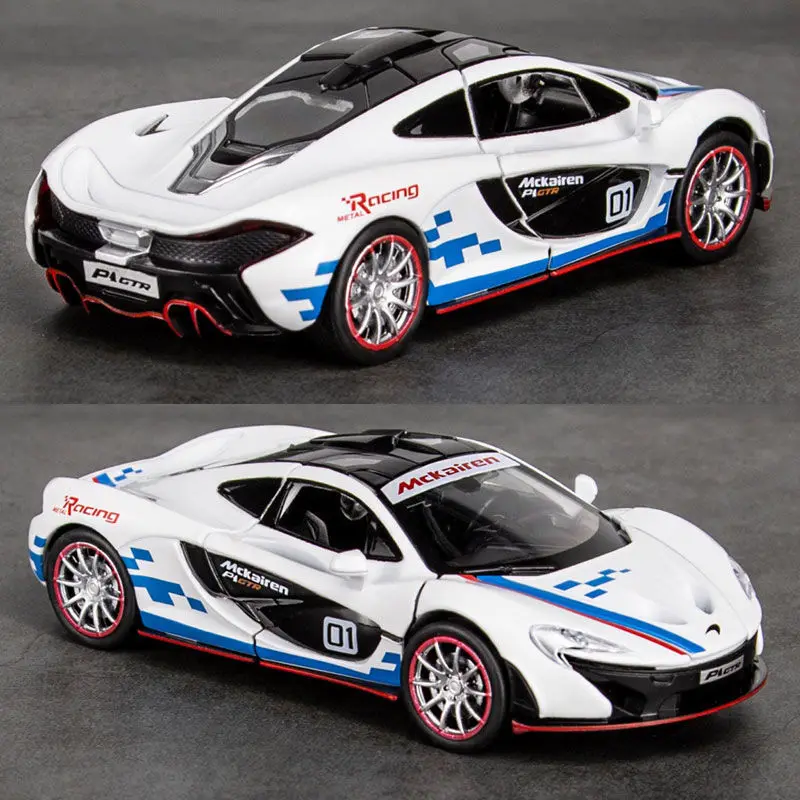 

1:36 McLaren P1 alloy car model die-casting and toy car metal model collection sound and light simulation children's toy gift