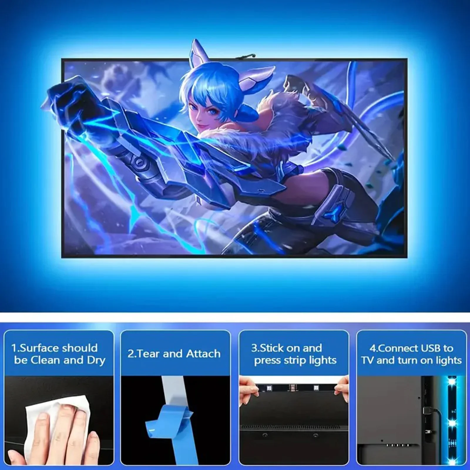 Подсветка для телевизора с AR-датчиком цветового охвата подходит телевизоров 55-85