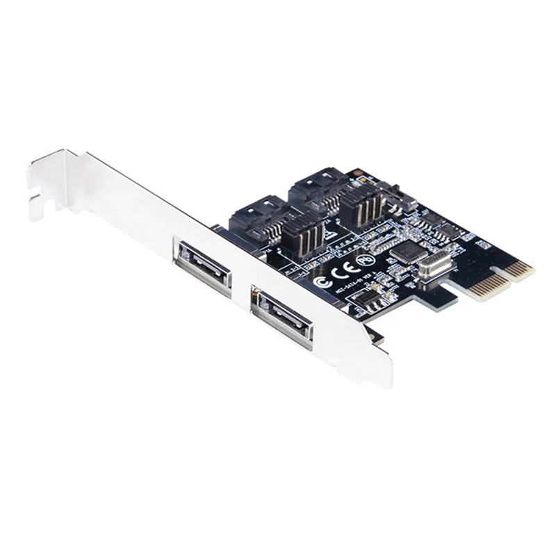 

PCI-E to SATA Expansion Card 2 Ports SATA+E SATA Adapter Card ASM1061 PCIE to SATA3.0 Adapter Converter with Mode Switch
