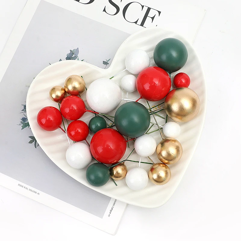 32 шт./компл. топпер для торта красный зеленый золотой жемчужные шары кекса флаг