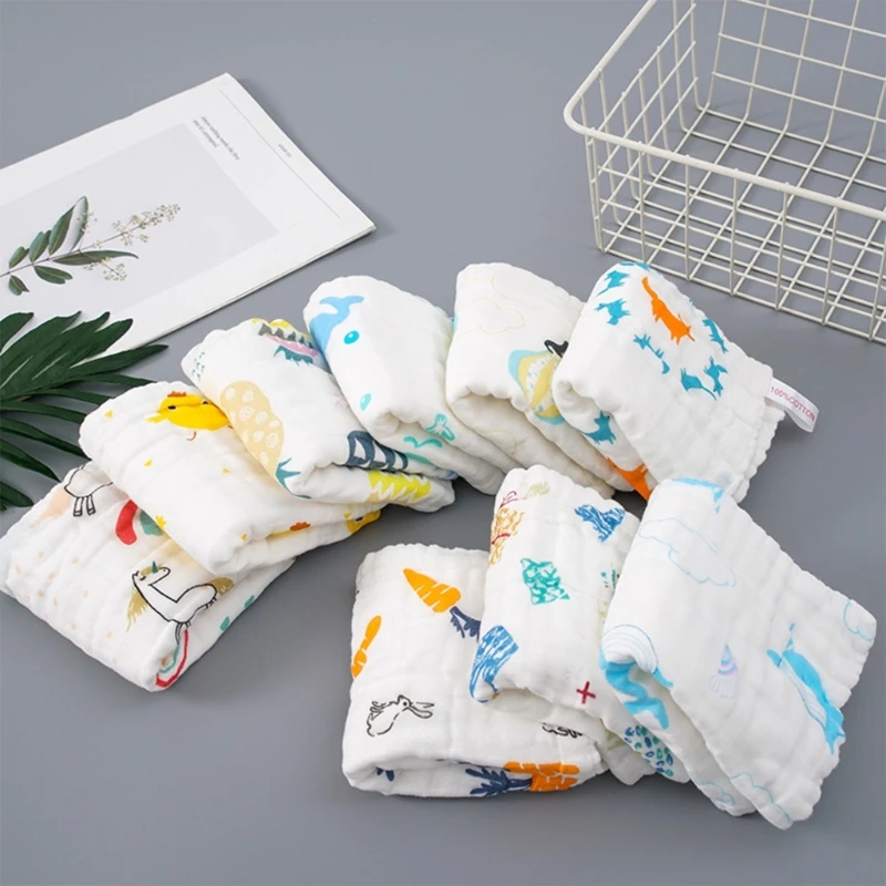 

5Pcs Baby Washcloths Cotton Soft Absorbent Towel 6 Layers Towel